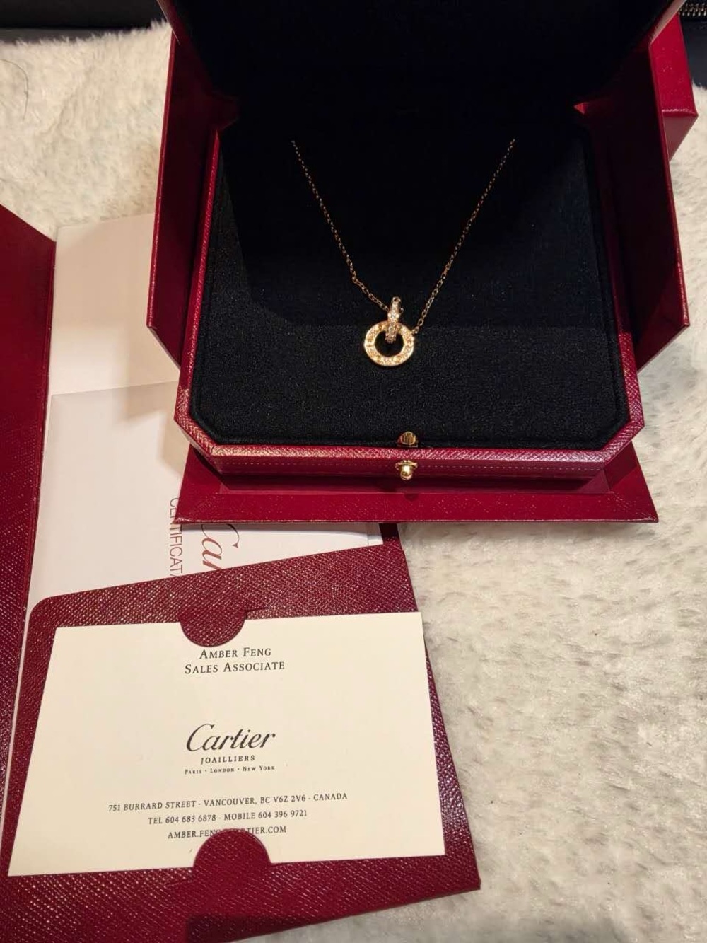 Cartier Gold Circle Pendant Necklace with Chain
